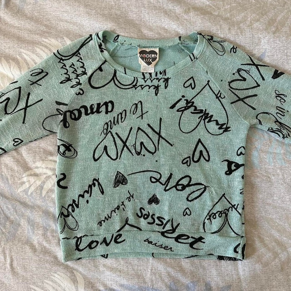 Urban Outfitters Green and Black Long Sleeve Tee
